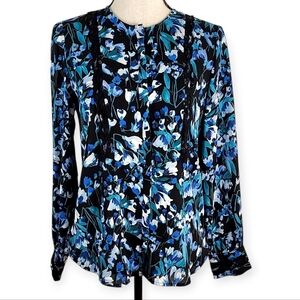 Karl Lagerfeld Paris Blue Floral Blouse
